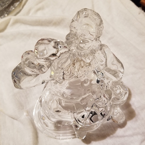 Coca Cola Vintage Glass Santa Figurine